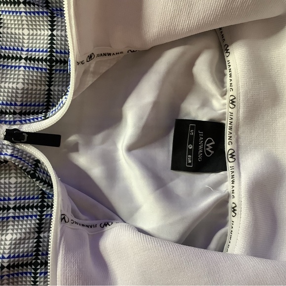 Jian Wang plaid full zip blue and white track jacket Men’s xLarge - Picture 2 of 6
